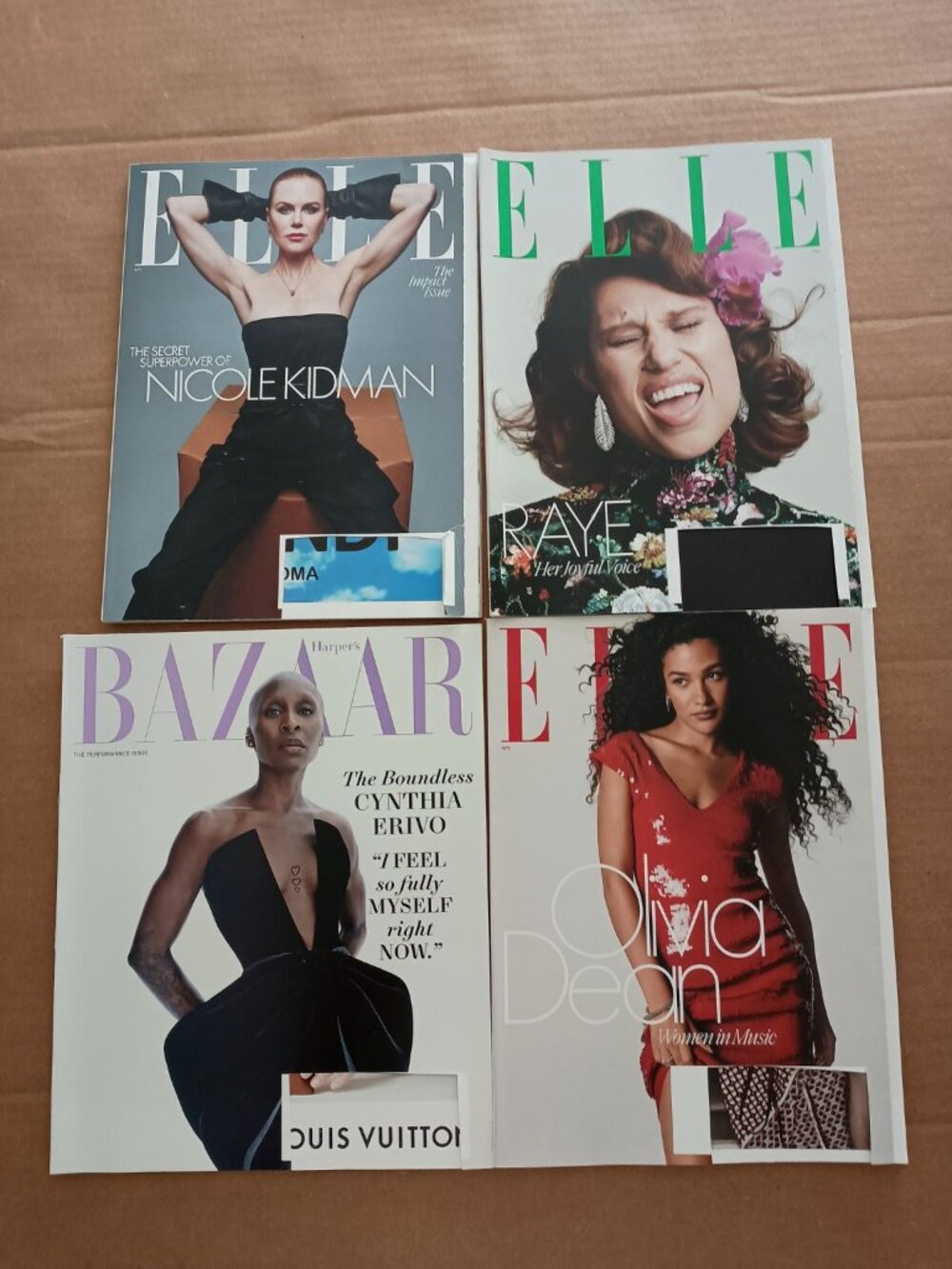 Elle and Harper's Bazaar fashion magazines 4 pack April 2024 to April 2026
